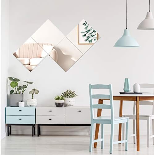 EVENLIVE® Full Length Mirror Tiles, Frameless Glass Wall Mirror 12 Inch x 4 Pieces, Body Mirror, Long Mirror, Gym Mirrors for Home Gym, for Door, Closet, Room, Easy to Install - Image 3