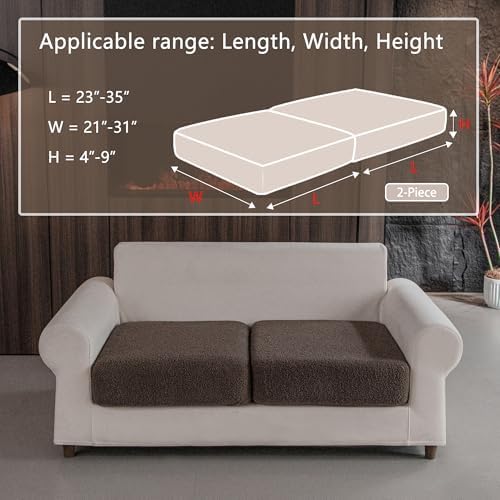 OHSIO Couch Cushion Covers for Sectional Sofa, Stretch Soft Sofa Slipcovers - Image 2