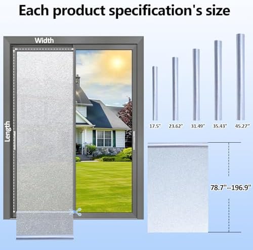 Frosted Glass Window Film with 4 Tools,Pure 17.5"x78.7" - Image 6