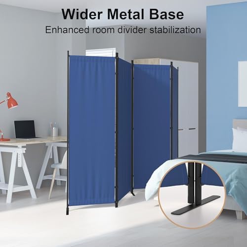 Partition Room Divider 4 Panel Portable Wall with 3 Wider Feet - Image 6