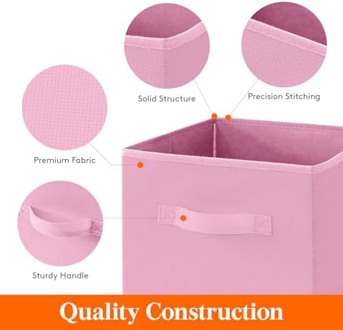 Lifewit Storage Cubes, 11 Inch Organizer Bins, 18L Pink, 12 Packs - Image 3