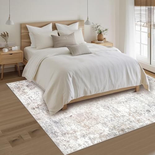 Beige Grey Washable Rugs 4x6 Area Rugs for Living Room,Bedroom,Dining Room - Image 7