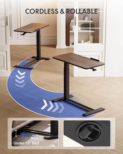 FLEXISPOT 32" Gas Spring C Table with Split Tilting Top,Mobile Side Table - Image 6