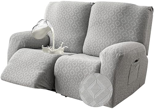 Genina Waterproof Recliner Loveseat Cover,2 Seat Couch Cover,Light Gray by Genina