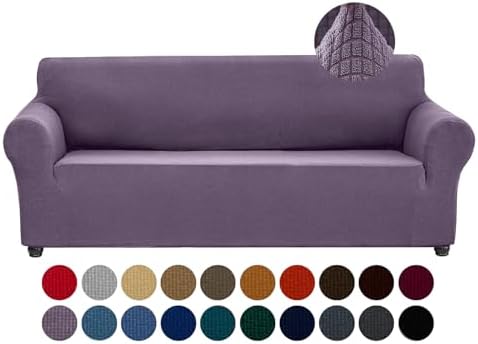 Joccun Stretch Couch Cover Slipcovers, 1-Piece Sofa Covers for 3 Cushion Couch Spandex Jacquard Washable Furniture Protector Cover for Living Room,Kids,Pets(Sofa,Grapeade) by Joccun