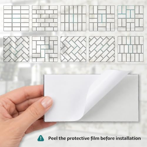 Peel and Stick Mirror Tiles, 3x6 Inch Beveled Mirror Tile Light Antique for Kitchen Bathroom Wall 40 Pcs - Image 7