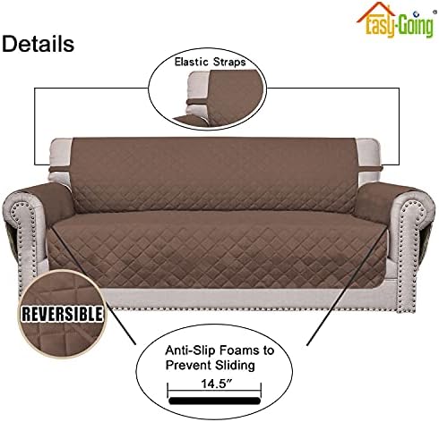 Easy-Going Reversible Couch Cover, 2 Cushion Sofa, Brown/Brown - Image 3