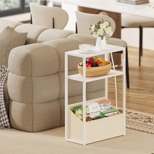 TUTOTAK Narrow Side Tables with Charging Station, Slim End Tables Set of 2 - Image 5