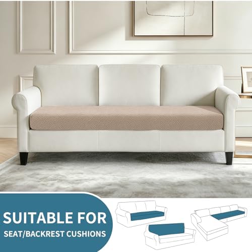 XINEAGE 4 Piece XL Stretch Couch Cushion Covers Individual Sofa Slipcovers - Image 2