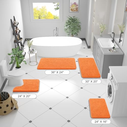 OLANLY Large Bathroom Rugs 44x32, Extra Soft Absorbent Chenille Bath Rugs - Image 2
