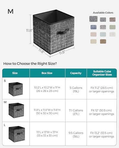 SONGMICS Storage Cubes, Set of 6, 11.8-Inch Foldable Closet Organizers - Image 4
