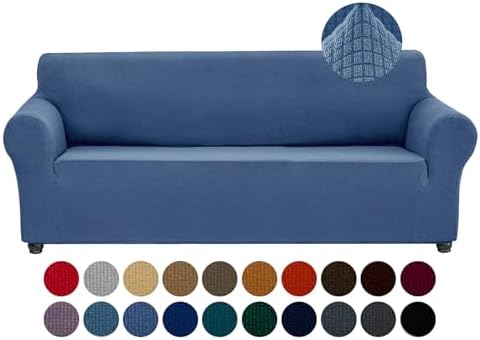 Joccun Stretch Couch Cover Slipcovers, 1-Piece Sofa Covers for 3 Cushion Couch Spandex Jacquard Washable Furniture Protector Cover for Living Room,Kids,Pets(Sofa,Riverside) by Joccun