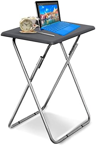 Garden 4 you Folding TV Tray Table/TV Dinner Trays Tables for Eating,Stable Tv Trays Table 25In, Folding Tray Side Table, Foldable Snack Tables for Bed & Sofa, 15 x 18.9 x 26 in (Grey,1PC) by Garden4you