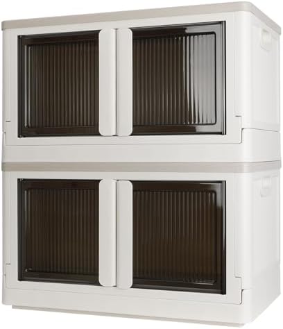 Storage Box, Cabinet with Lids, Extra Large Useful Box, 19 Gallons (72L) Capacity (Each One), 2 Packs, Collapsible, Installation Free, Nice for Home Organization by AssHMKITOfficial
