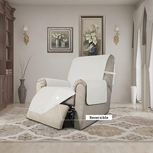 Easy-Going Reversible Couch Cover, Recliner 22 in, Ivory/Ivory - Image 2