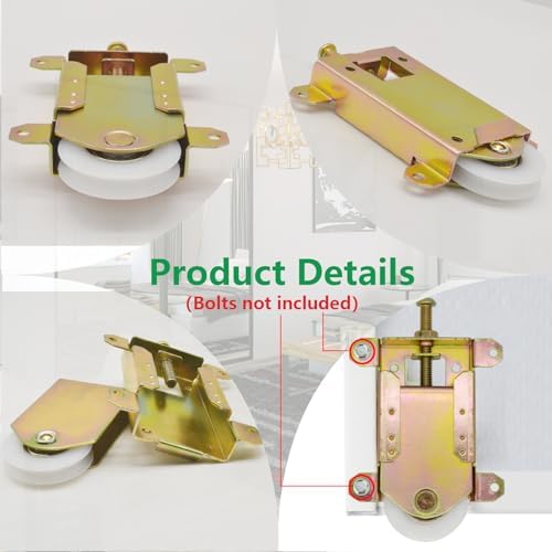 Sliding Mirror Closet Door Rollers Replacement Hardware Fits Contractors Part #W8020C Wardrobe Doors Wheels, 2-1/2" Vertical H.C., 1-1/2" Nylon Concaved Ball Bearing Wheel, 2 Pack - Image 6
