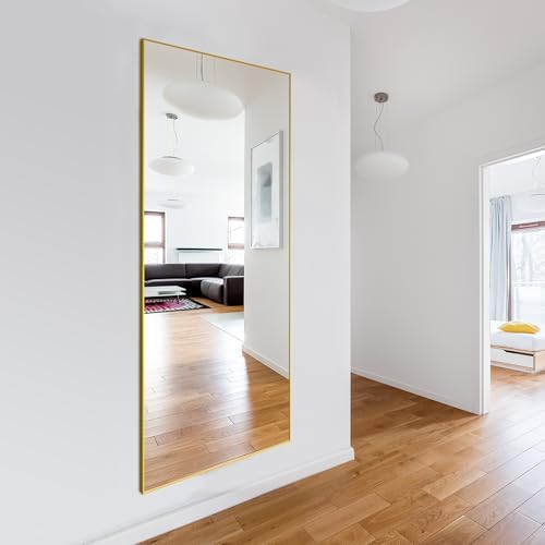 Delma Full Length Mirror with Stand, 69x24 Gold Floor Mirror - Image 6
