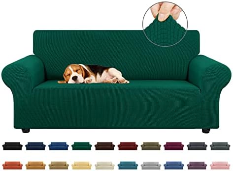 KEKUOU Stretch Loveseat Couch Cover, 2 Cushion Couch Slipcover,Hunter by KEKUOU