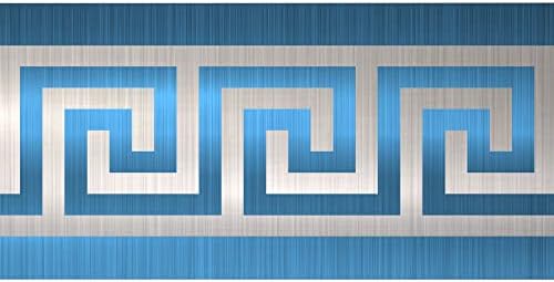 funlife Greece Pattern Peel and Stick Wall Border Stickers, Self Adhesive Skirting Wall Waist Line Decal for Bathroom Wall Vanity Mirror, 78.74"X3.93" Brushed Blue 2 Rolls - Image 4