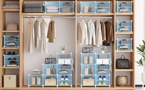 AWTATOS 6 Cube Closet Organizer Storage Shelves,Blue - Image 5