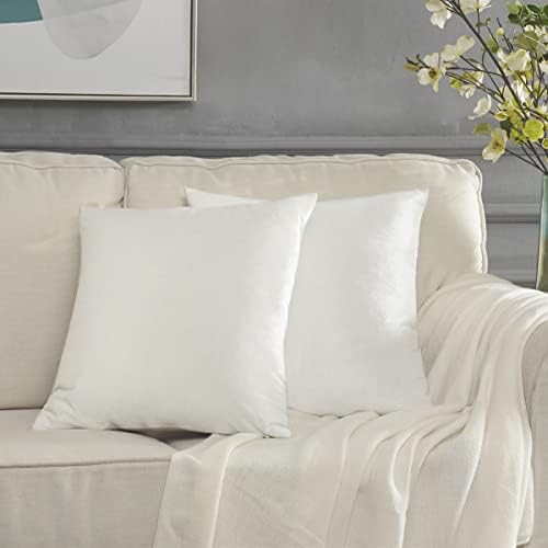 GIGIZAZA Throw Pillow Covers 26x26,Set of 2 Rice Ivory Square Couch Pillow Covers,Velvet Sofa Boho Cushion Pillows by GIGIZAZAFocusingonhomedecoration