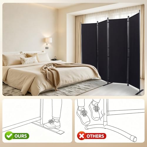 4 Panel Wide Room Divider Wall Screen for Room Separation,88''W x 71''H - Image 2