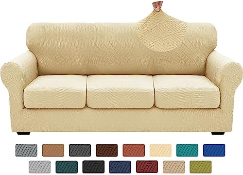 XINEAGE 4-Piece Stretch Sofa Cover, Washable Couch Covers for Dog by XINEAGE