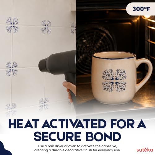 Suteka Tile Decal - Home Decor - Blue Italian, Set of 58 - Image 5