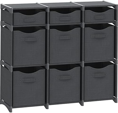 Cube Storage Organizer with Storage Bins Included - The Perfect Closet Organizers and Storage Solution. Includes 9 Storage Cubes, Great For Toy Storage, Closet Storage, Clothes Storage (Dark Grey) by Neaterize