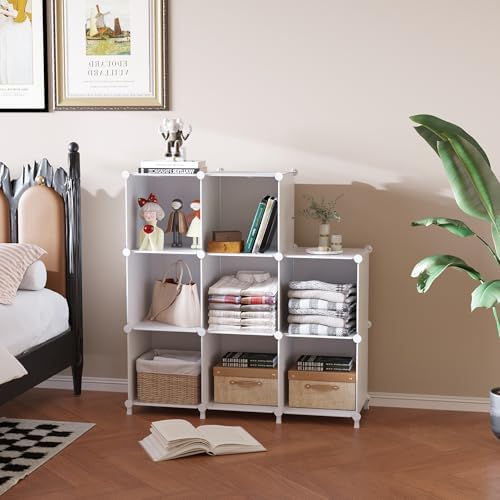 AWTATOS 8 Cube Storage Organizer, Closet Organizer Storage Shelf, White - Image 3