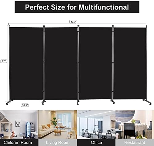 Room Divider Folding Privacy Screens, 6FT Tall Divider for Room Separation - Image 6