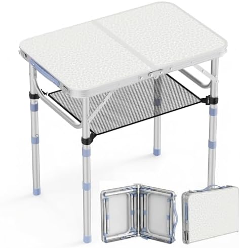 2FT Small Folding Table Portable Camping Picnic Table 3 Adjustable Height by crozom