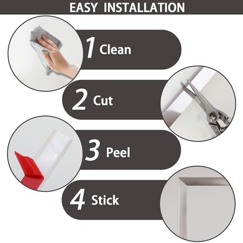 Lunghaa Peel and Stick Finish Molding Trim, Flexible Decoration Strip for Wall Tile Edge, Mirror, Cabinet, Furniture and DIY Home Decoration (Brushed Silver, 16.4 ft x 0.8 in) - Image 7