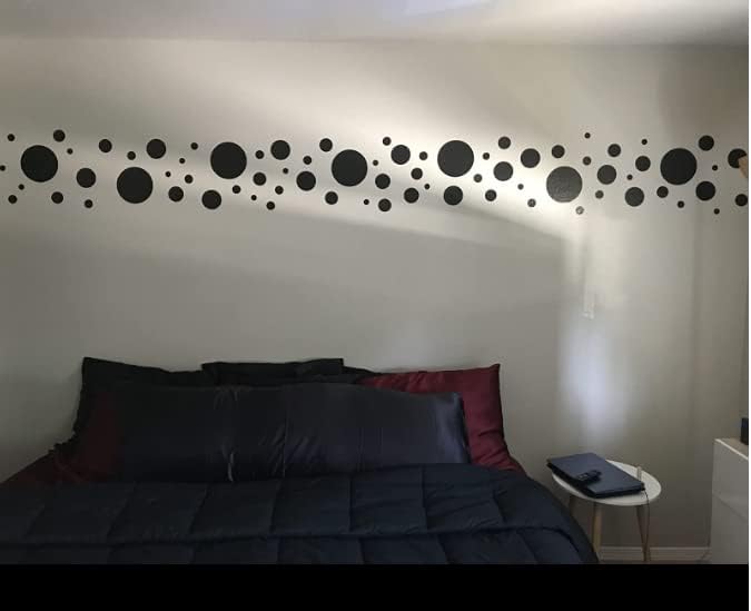 Black Polka Dot Wall Decals, Girls Room Wall Decor Stickers, Wall Dots, Vinyl Circle Peel & Stick DIY Bedroom, Playroom, Kids Room, Baby Nursery Toddler to Teen Bedroom Decoration (Black) - Image 4