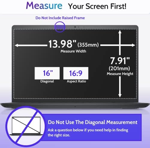 Peslv 3 Pack 16 Inch 16:9 Anti Blue Light Screen Protector for Laptop - Image 5