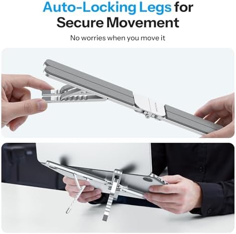 OMOTON 360° Rotating Laptop Stand and Foldable & Portable Laptop Stand for Desk - Image 6