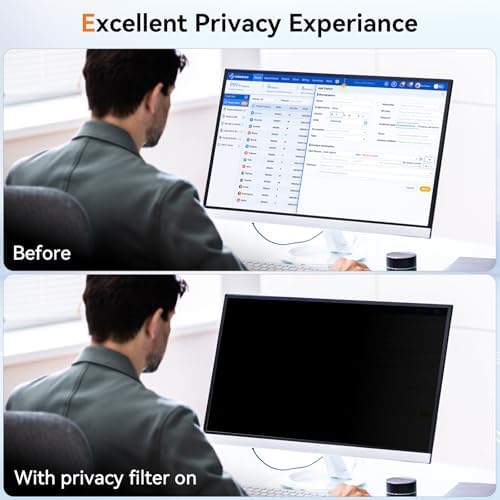 Mamol 27 Inch Computer Privacy Screen for 16:9 Aspect Ratio Widescreen Monitor - Removable Anti Glare Blue Light Filter, Computer Privacy Shield - Image 3