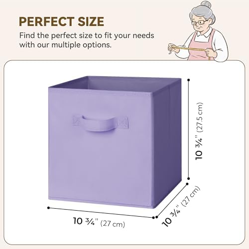 GRANNY SAYS 11 Inch Cube Storage Bins, Lavender Purple, 6-Pack - Image 2