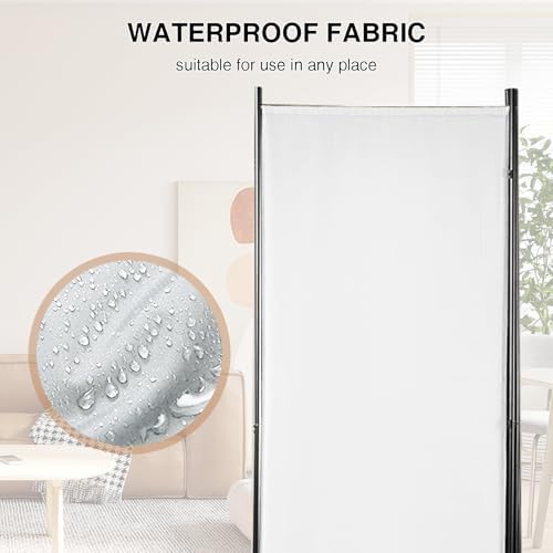 Room Divider 3-Panel Privacy Screen, Portable Screen Steel Frame with Hook&Loop for Home, Office, Classroom, Studio, Meeting (White - Image 6