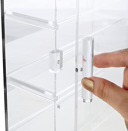 Ikee Design Mirror Back Acrylic Wall-Mountable Display Case with 4 Shelves - Image 5