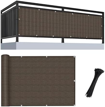 3'x12' Balcony Privacy Screen Apartment Patio Privacy Fence Screen by GardenEssentials
