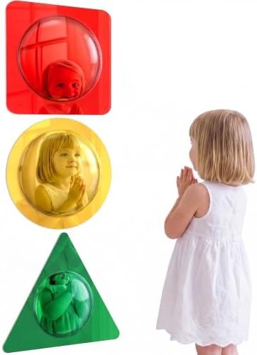 Junkin 3 Pcs Multi Shaped Sensory Bubble Wall Mirror Acrylic Bubble Mirror Toys, for Kids Classroom Home Quiet Corners Sensory Rooms, Providing Visual and Tactile Stimulation, 10 x 10 Inches by Junkin