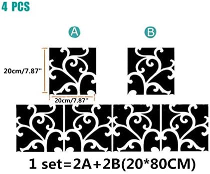 3D Mirror Wall Stickers, 4 Pcs Acrylic Square Geometric Pattern DIY Art Decals, Self Adhesive Mirror Plastic Wall Sheet Tiles Home Decoration for Living Room Bedroom Stair Wall Decor (Floral- 4pcs) - Image 3