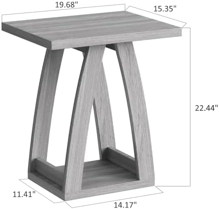 FROMJBEST End Tables Living Room, Side Table, Grey End Table Set of 2 - Image 3
