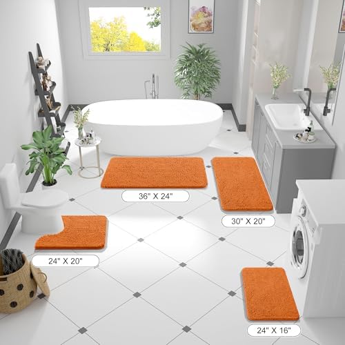 OLANLY Bathroom Rugs 36x24, Extra Soft Absorbent Chenille Bath Rugs - Image 2