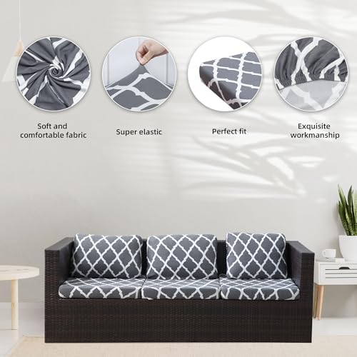 8 Pcs Outdoor Cushion Covers, Patio Sofa Cushion Covers Replacement - Image 4