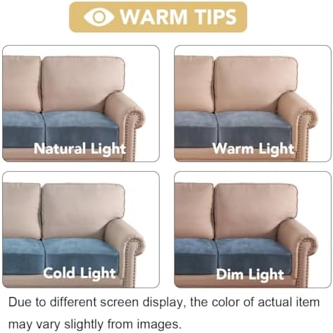 H.VERSAILTEX Velvet Stretch Couch Cushion Cover Plush Cushion Slipcover for Chair Loveseat Sofa Cushion Furniture Protector Seat Cushion Sofa Cover (3 Piece XL Sofa Cushion Covers, Stone Blue) - Image 6