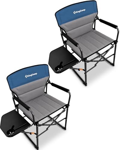 KingCamp 2 Pack Oversized Camping Directors Chairs, Heavy Duty 440lbs by KingCamp