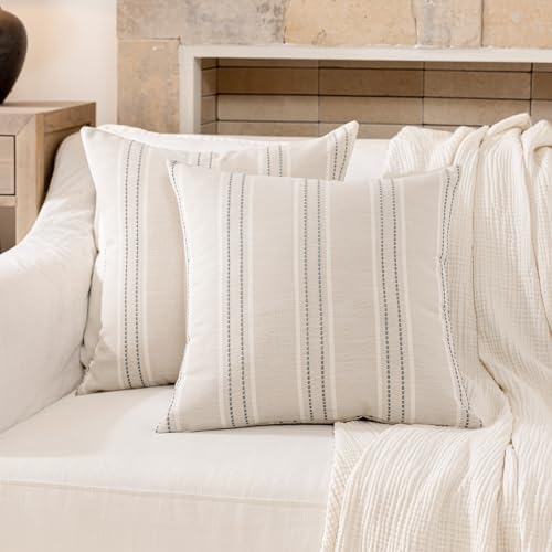 Hckot Grey Decorative Throw Pillow Covers 18x18 Set of 2 Boho Pillow Covers - Image 2