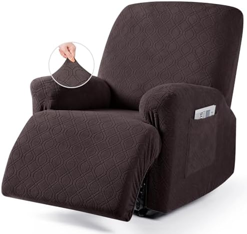 VANSOFY Stretch Recliner Chair Cover, Slipcover, Chocolate, 1 Seater by VANSOFYFURNITURECOVERS